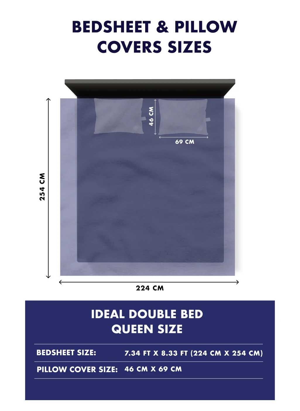 140TC Pure Cotton Queen Bedsheet with 2 Pillow Covers - Image 9