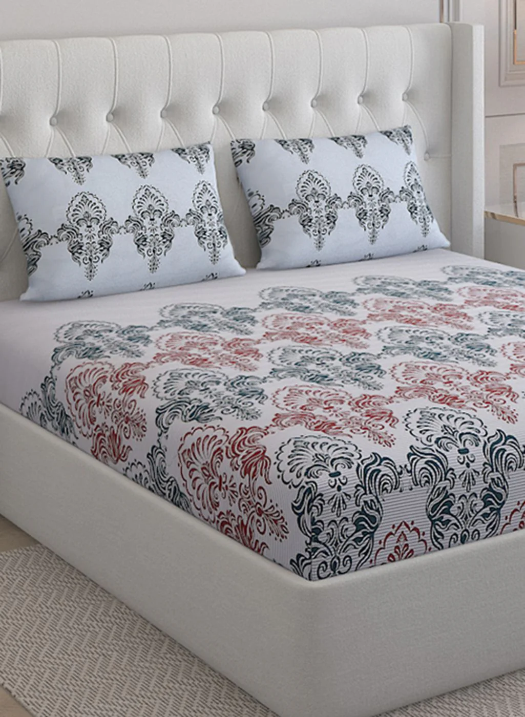 144TC Pure Cotton King Bedsheet with 2 Pillow Covers - Image 4