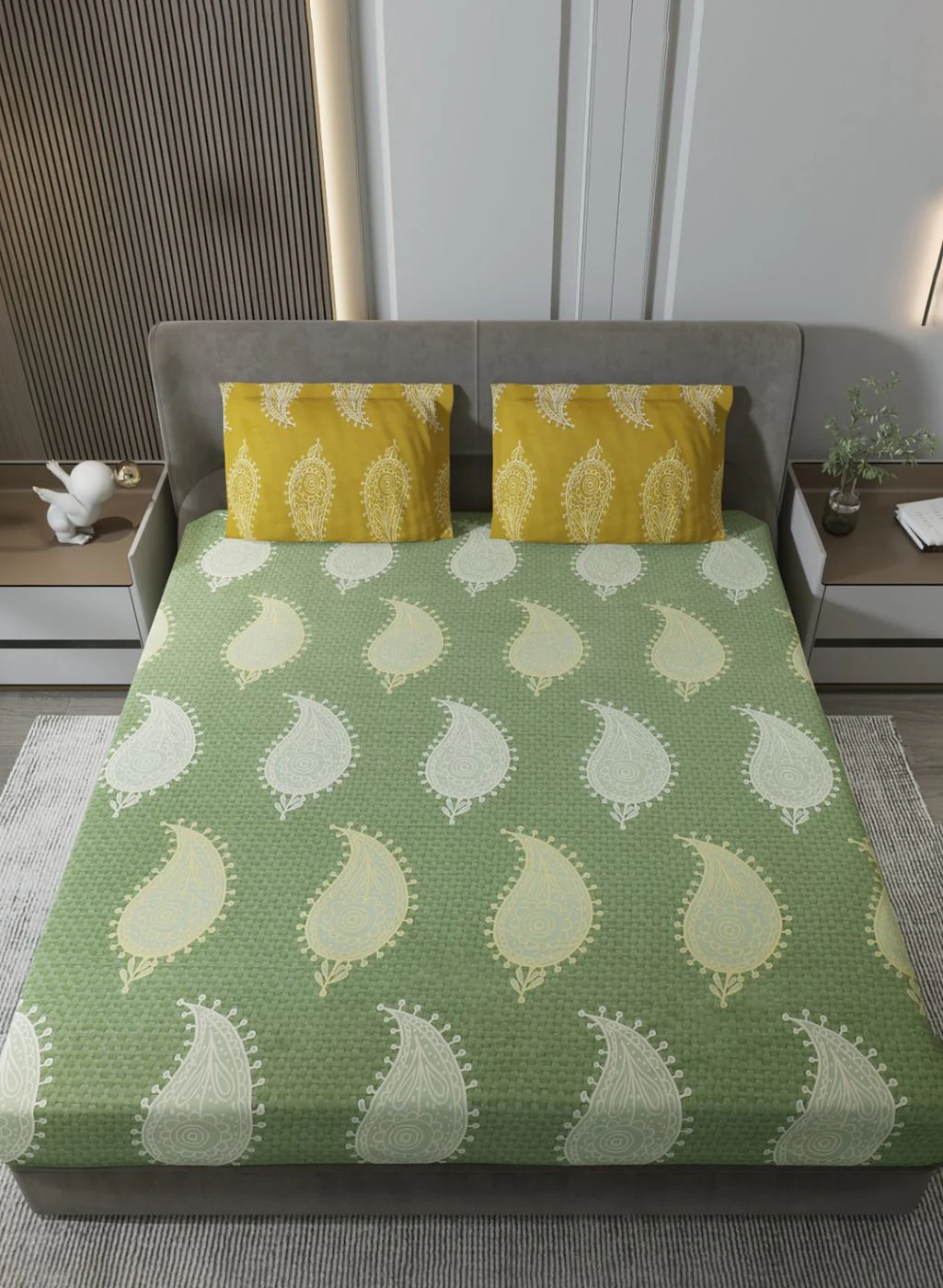 144TC Pure Cotton King Bedsheet with 2 Pillow Covers - Image 3