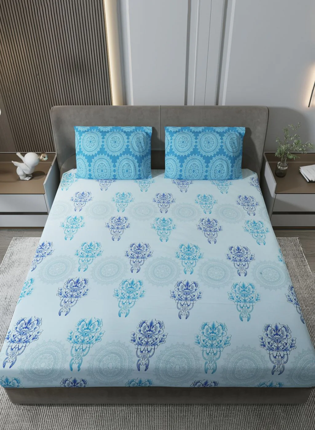 144TC Pure Cotton King Bedsheet with 2 Pillow Covers - Image 3