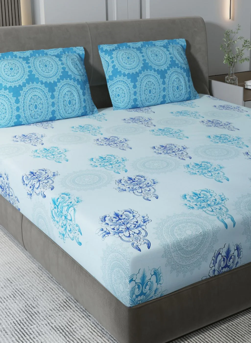 144TC Pure Cotton King Bedsheet with 2 Pillow Covers - Image 4