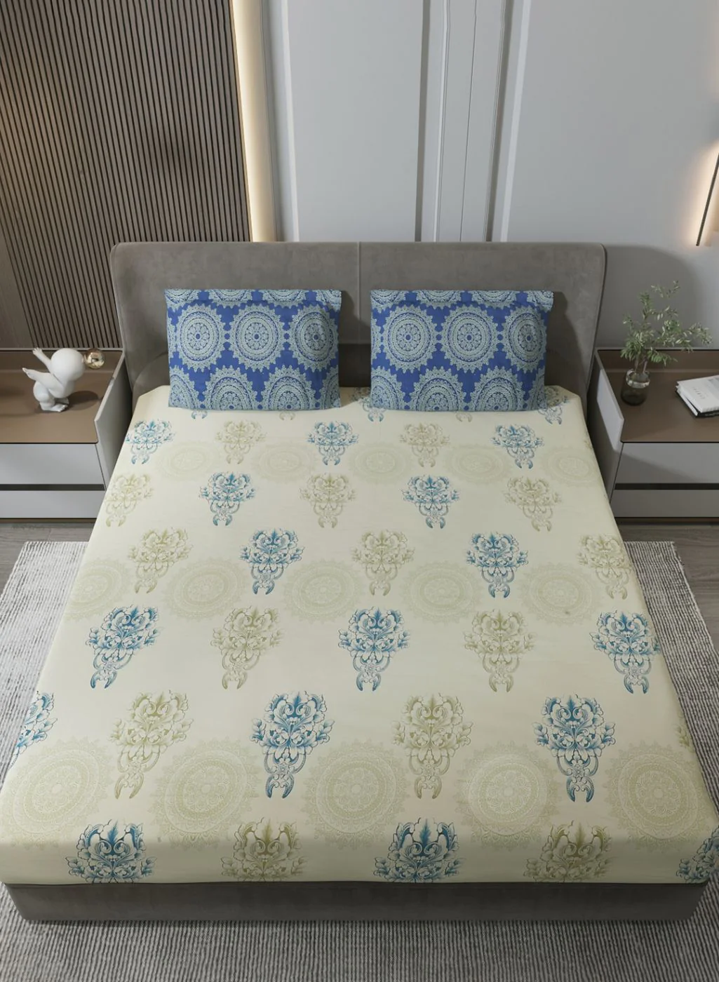 144TC Pure Cotton King Bedsheet with 2 Pillow Covers - Image 3