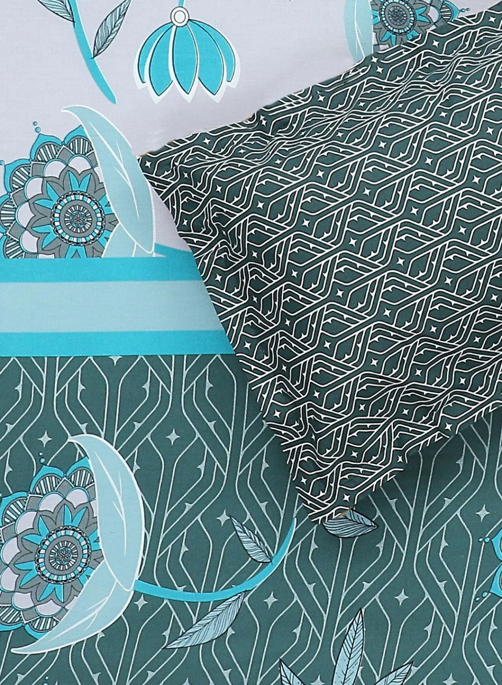 144TC Pure Cotton King Bedsheet with 2 Pillow Covers - Image 5