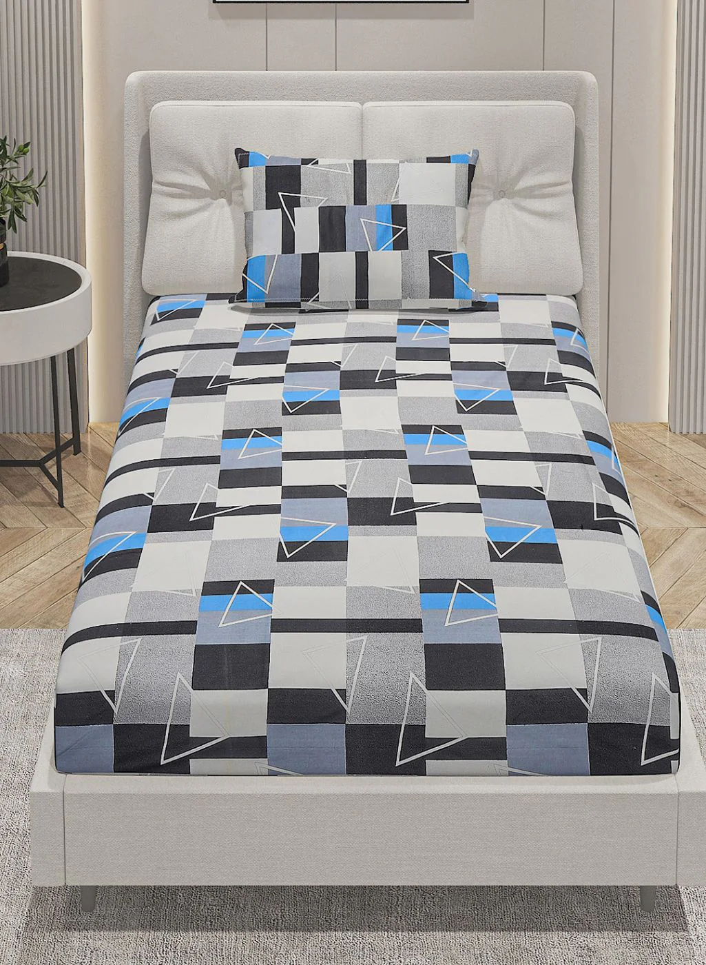 144TC Pure Cotton Single Bedsheet with 1 Pillow Covers - Image 3