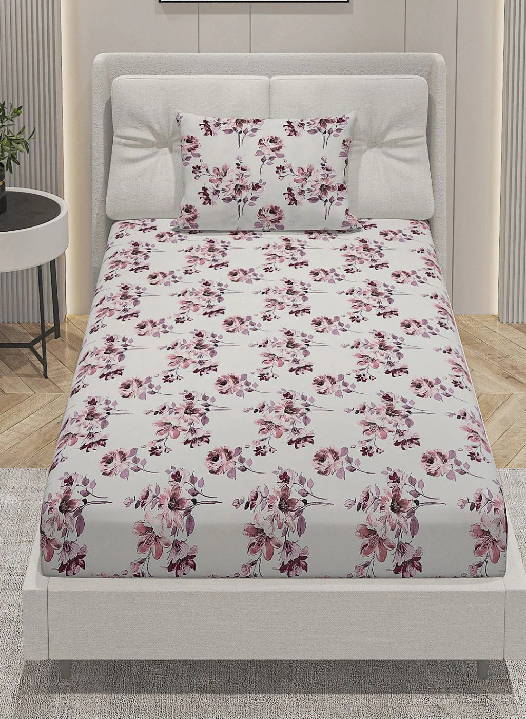 144TC Pure Cotton Single Bedsheet with 1 Pillow Covers - Image 3