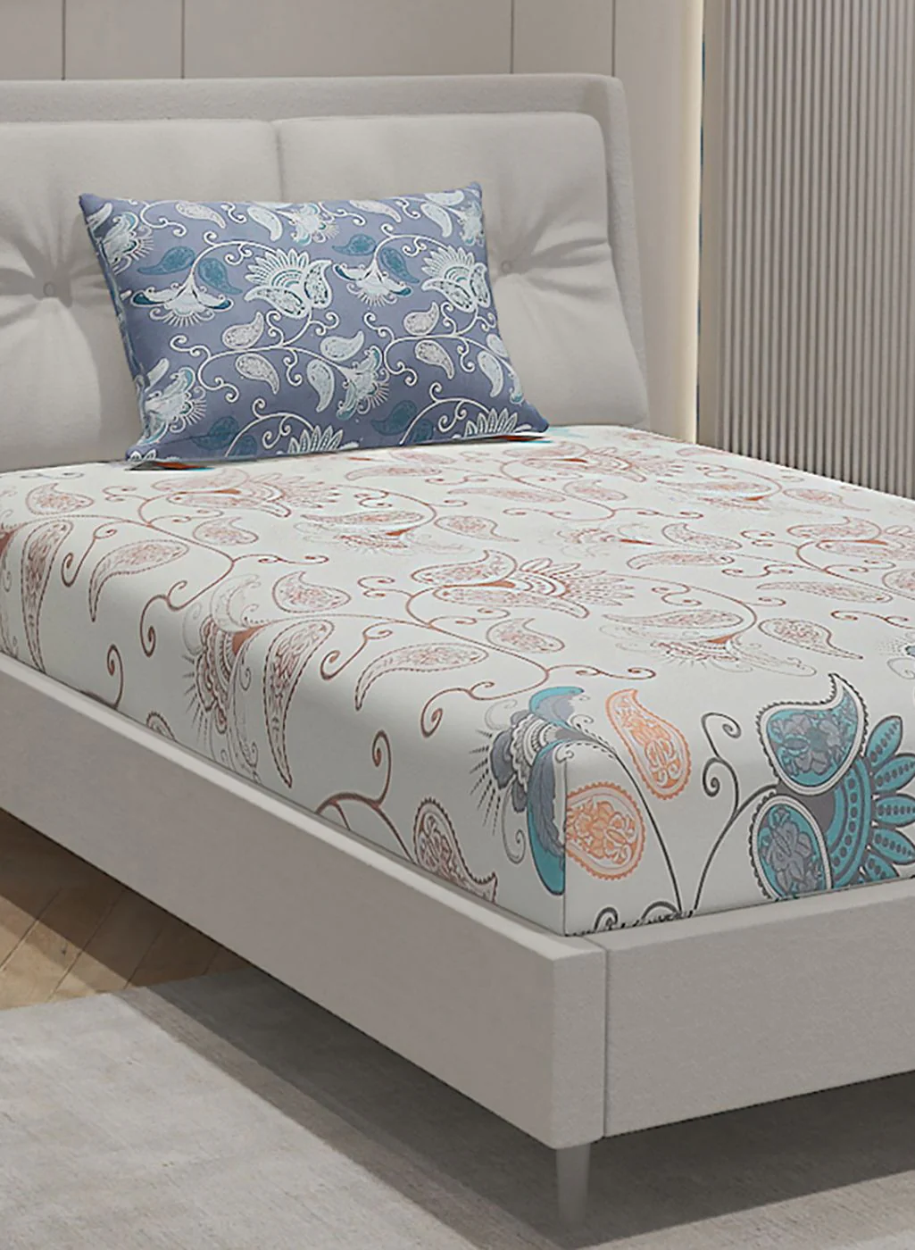144TC Pure Cotton Single Bedsheet with 1 Pillow Covers - Image 4