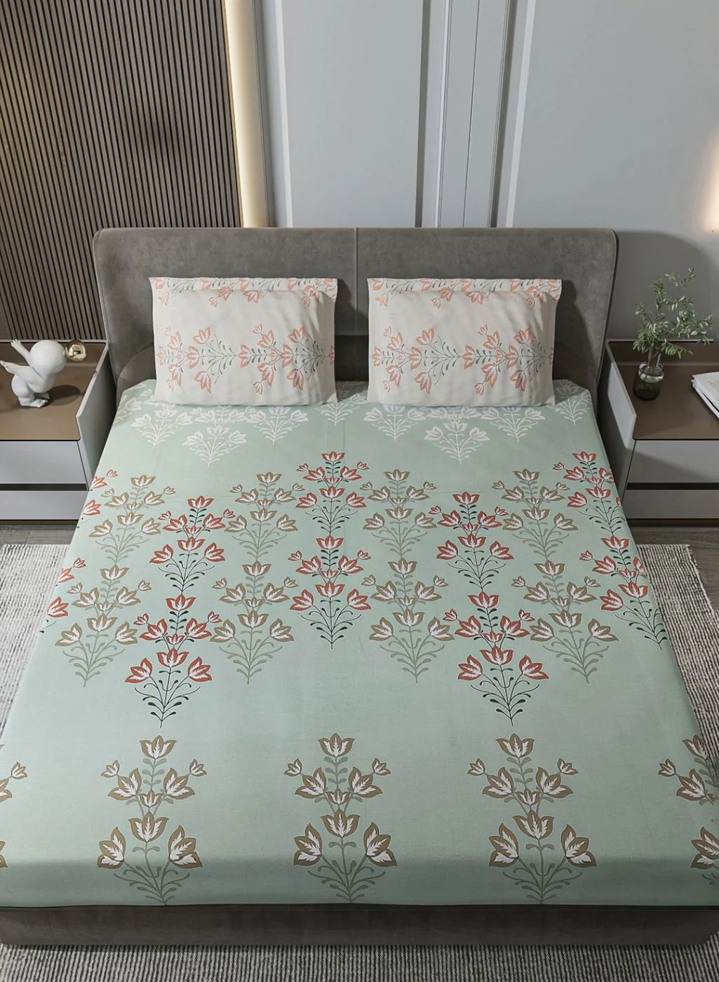 180TC Pure Cotton King Bedsheet with 2 Pillow Covers - Image 3