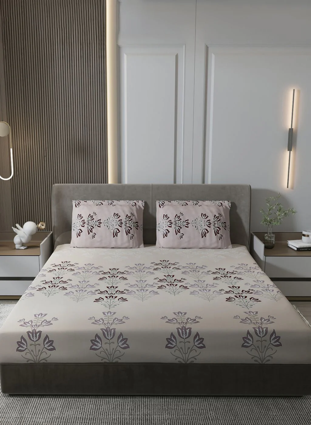 180TC Pure Cotton King Bedsheet with 2 Pillow Covers - Image 2