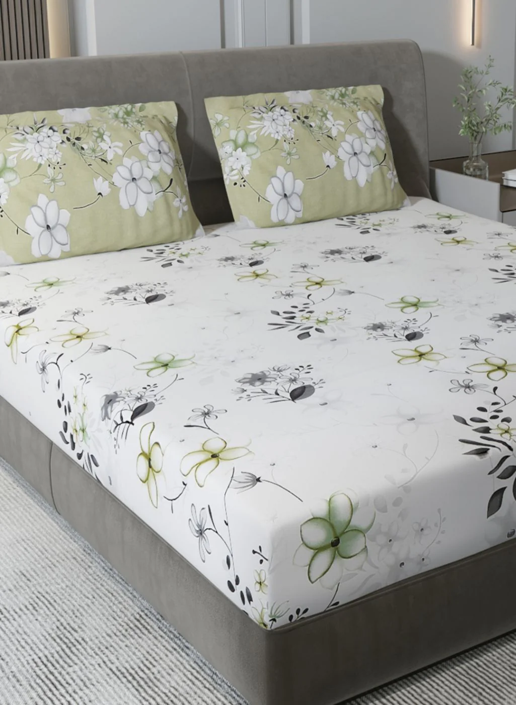 180TC Pure Cotton King Bedsheet with 2 Pillow Covers - Image 4
