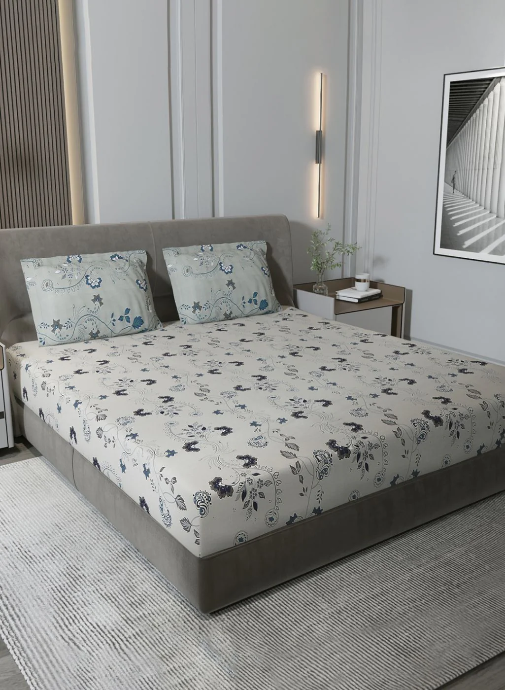 180TC Pure Cotton King Bedsheet with 2 Pillow Covers - Image 2