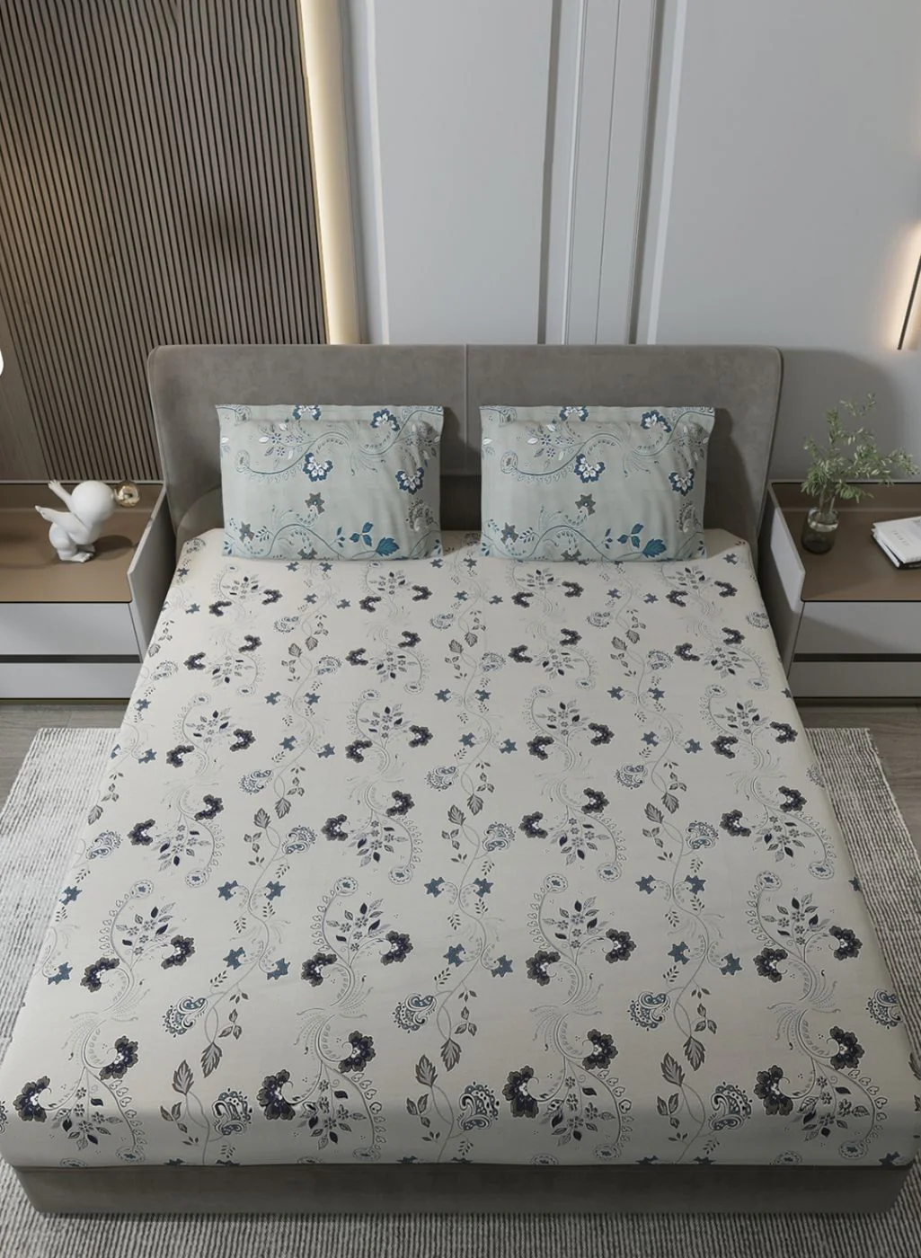 180TC Pure Cotton King Bedsheet with 2 Pillow Covers - Image 4