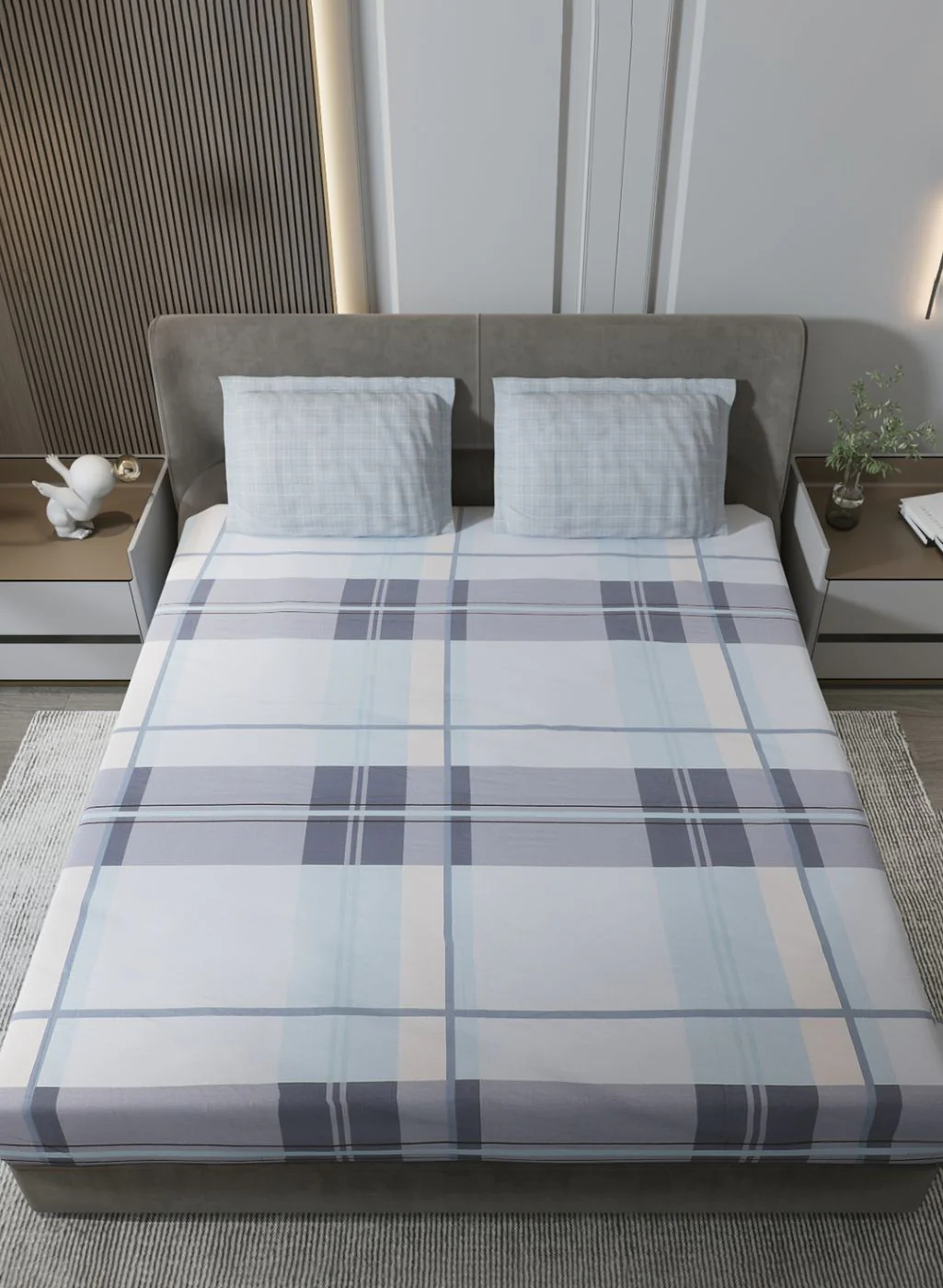 200TC Pure Cotton King Bedsheet with 2 Pillow Covers - Image 3