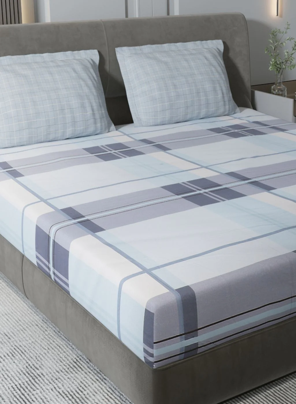 200TC Pure Cotton King Bedsheet with 2 Pillow Covers - Image 4