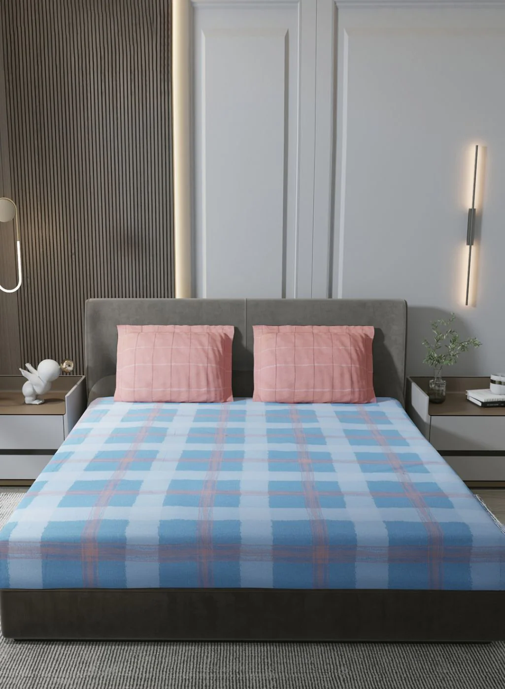 200TC Pure Cotton King Bedsheet with 2 Pillow Covers - Image 2