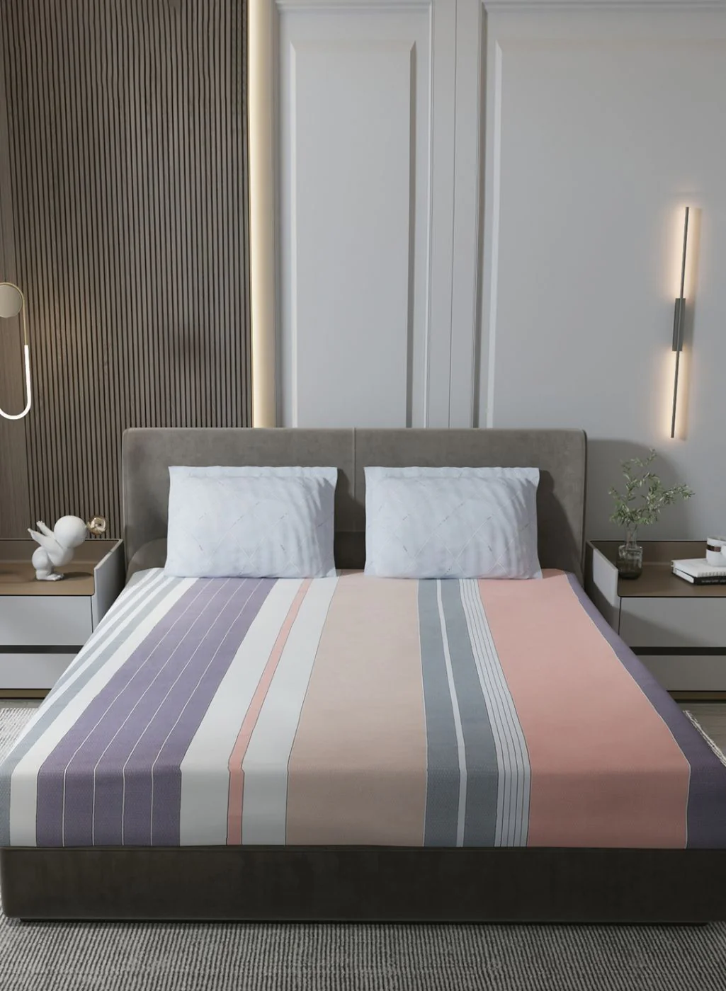 200TC Pure Cotton King Bedsheet with 2 Pillow Covers - Image 2