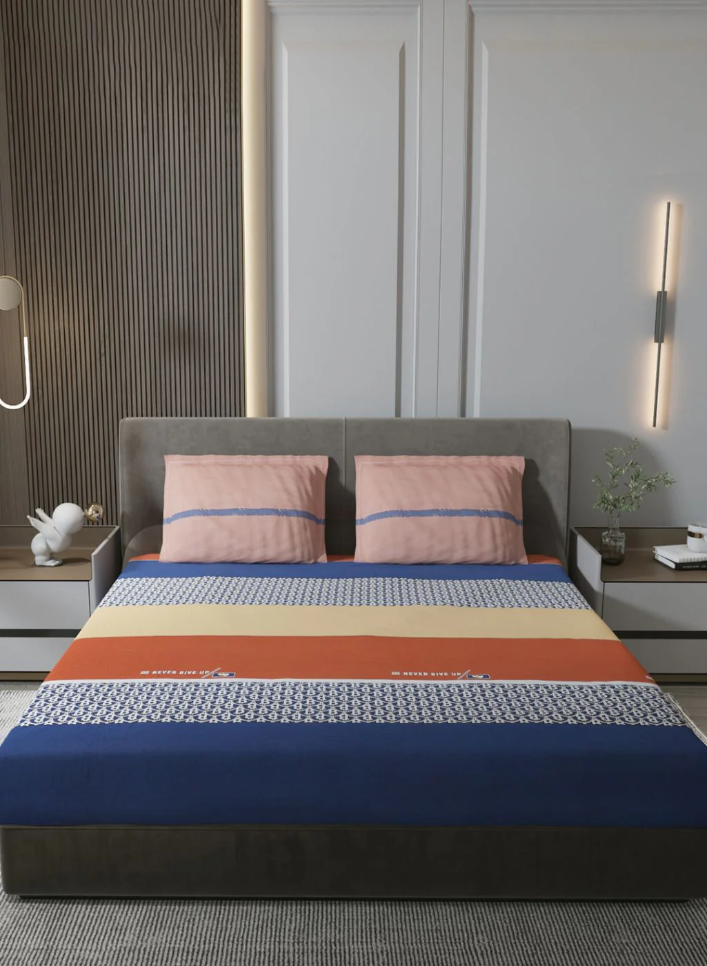 200TC Pure Cotton King Bedsheet with 2 Pillow Covers - Image 3