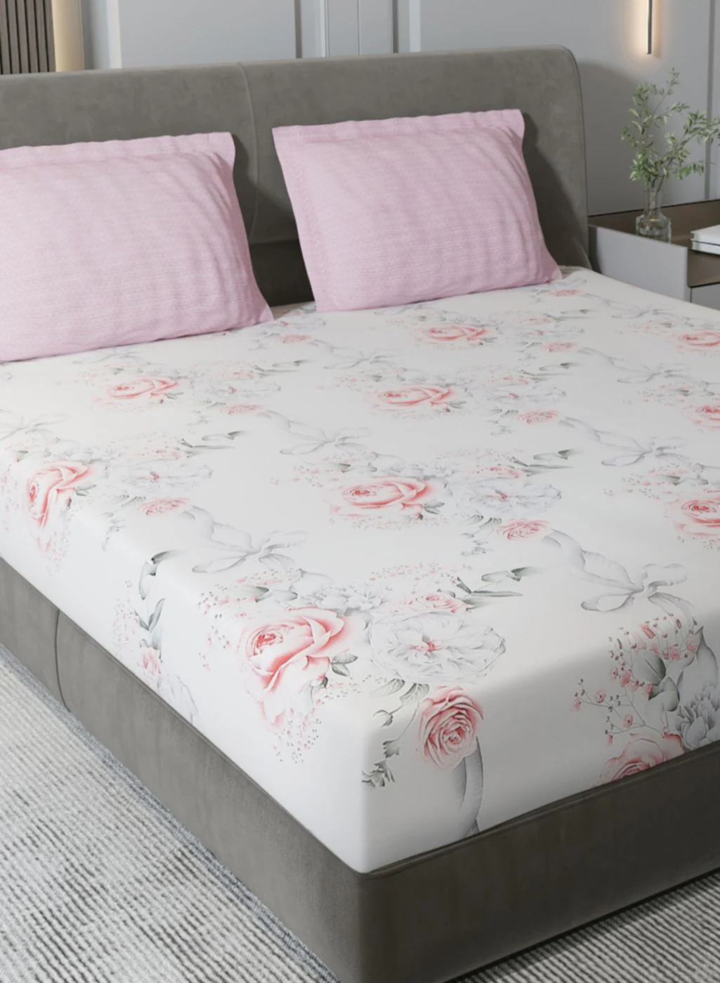 200TC Pure Cotton Queen Bedsheet with 2 Pillow Covers - Image 4