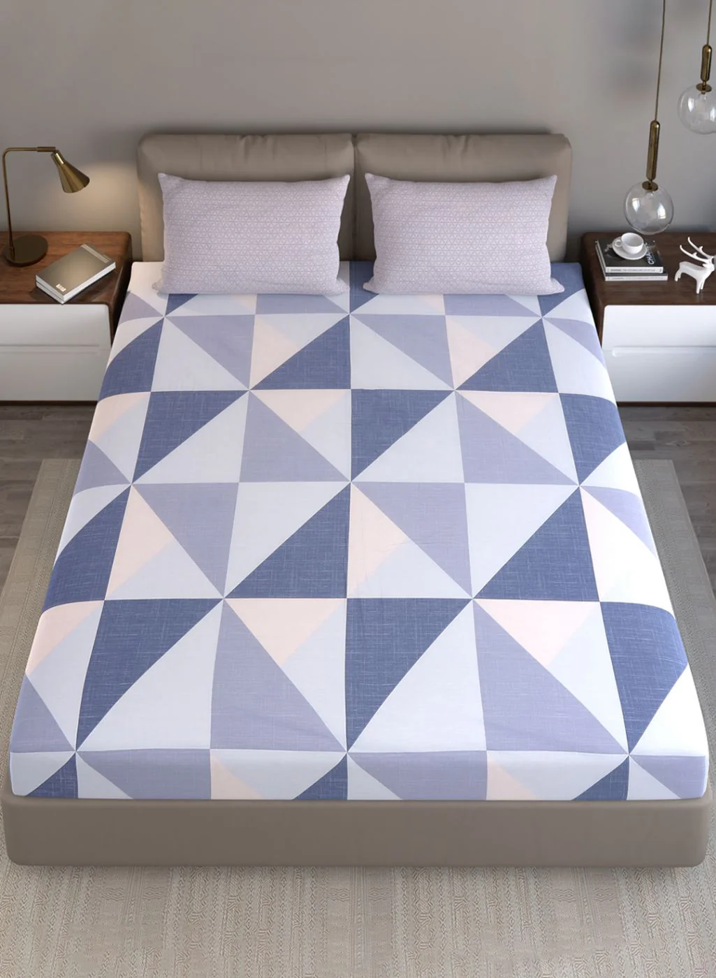 200TC Pure Cotton Queen Bedsheet with 2 Pillow Covers - Image 3