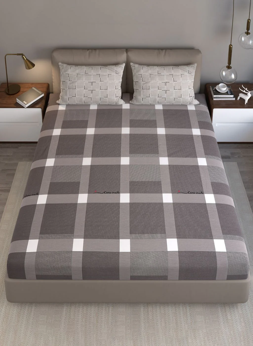 200TC Pure Cotton Queen Bedsheet with 2 Pillow Covers - Image 3