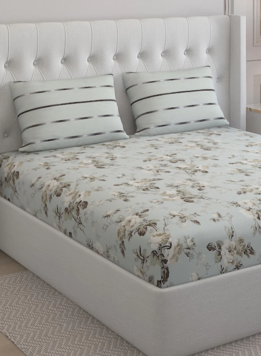 200TC Pure Cotton Queen Bedsheet with 2 Pillow Covers - Image 4