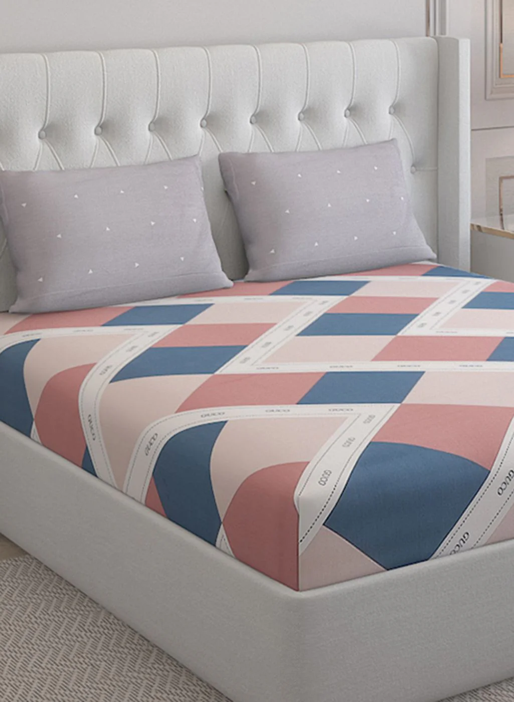 200TC Pure Cotton Queen Bedsheet with 2 Pillow Covers - Image 4