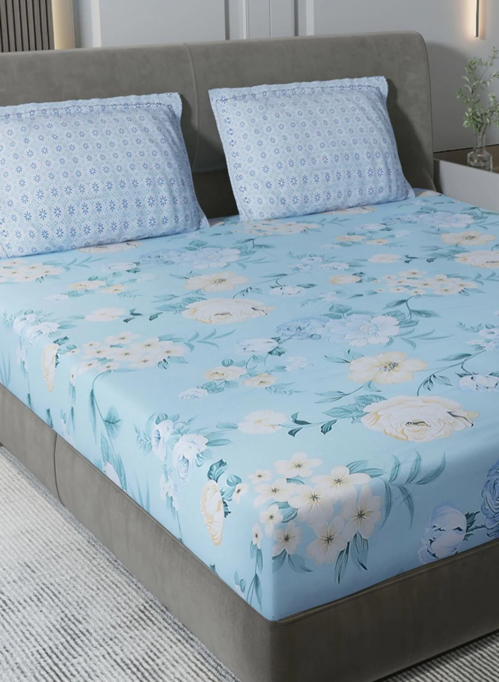 200TC Pure Cotton Queen Bedsheet with 2 Pillow Covers - Image 4