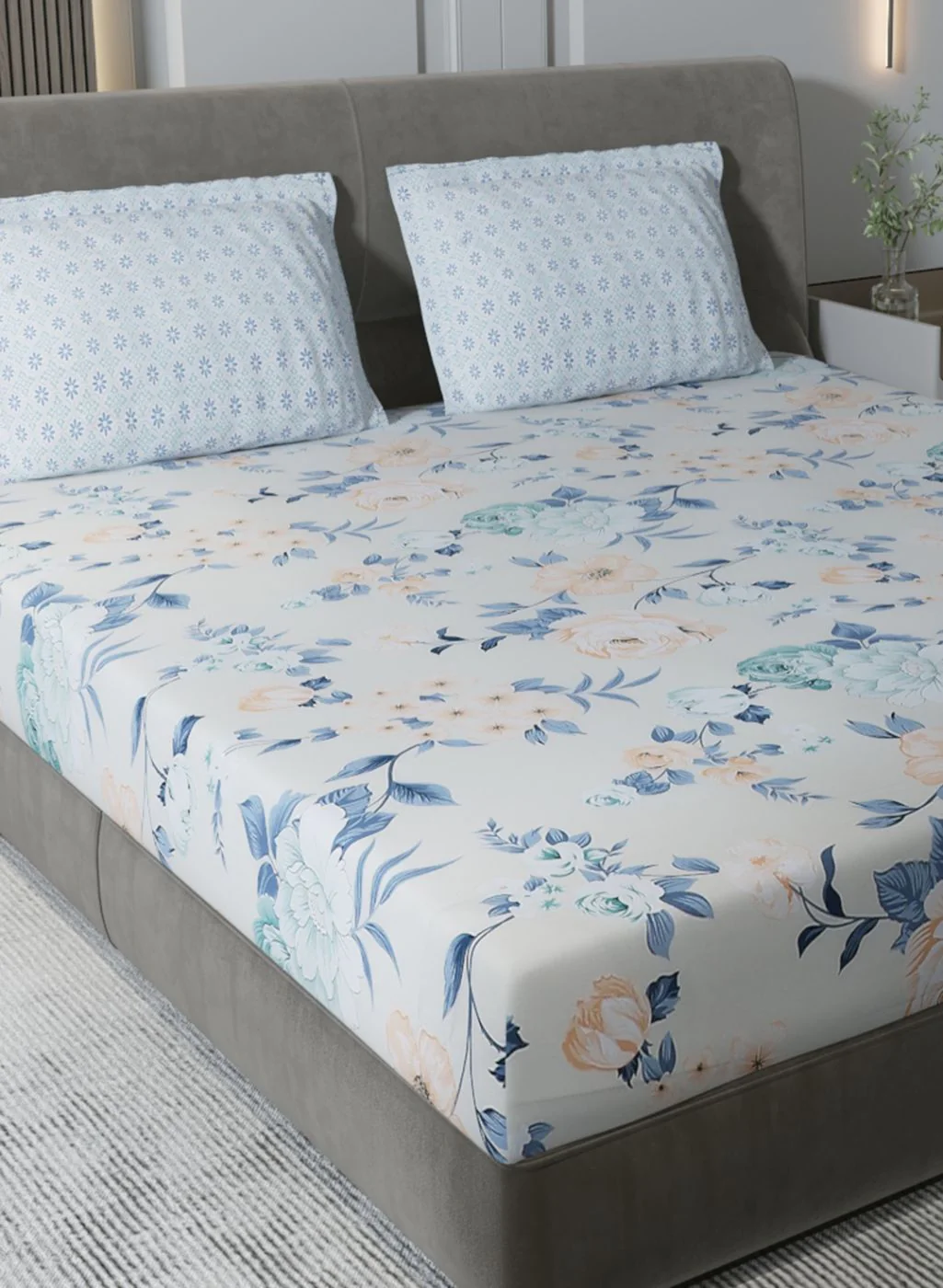 200TC Pure Cotton Queen Bedsheet with 2 Pillow Covers - Image 4