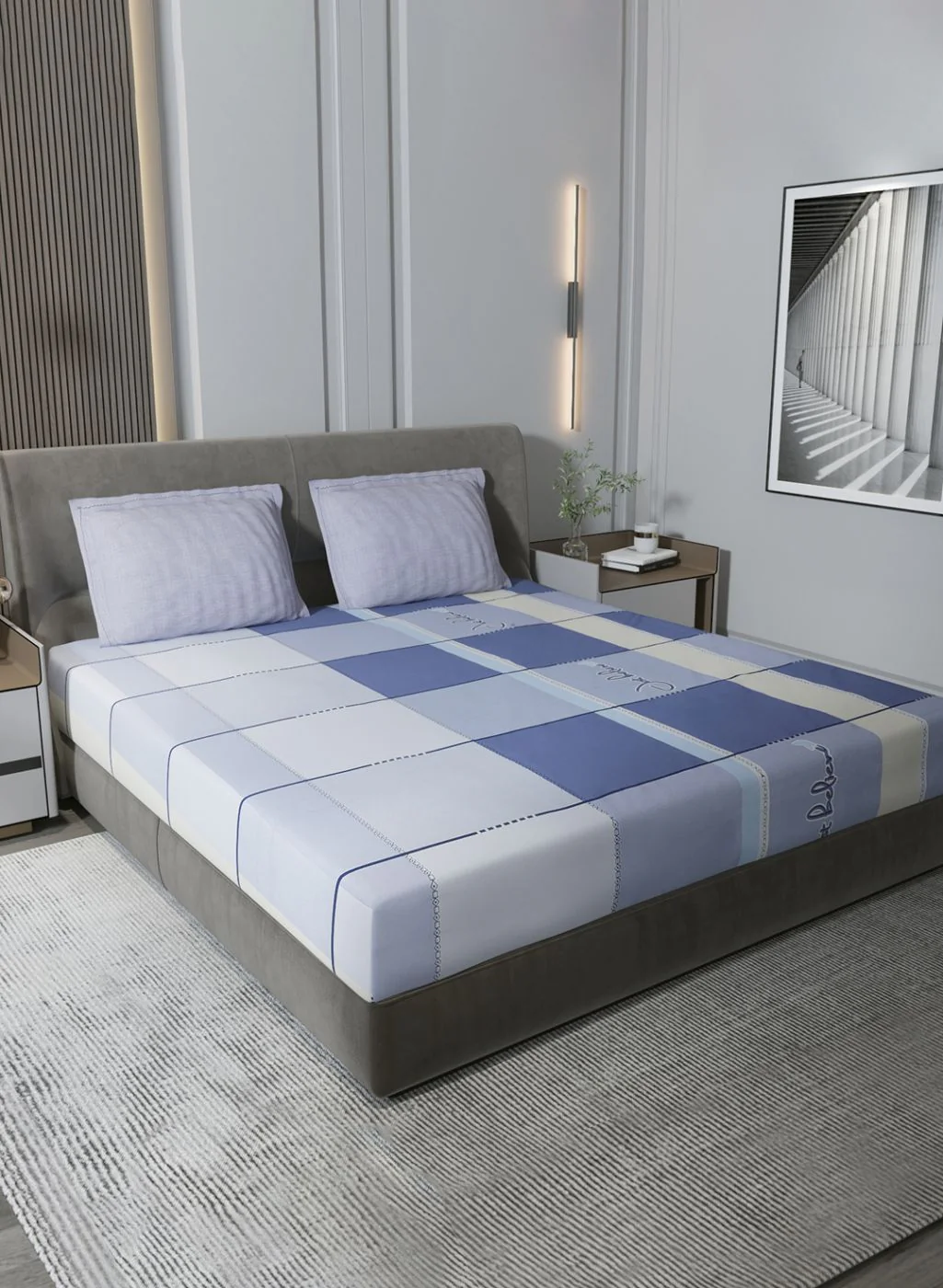 200TC Pure Cotton Queen Bedsheet with 2 Pillow Covers