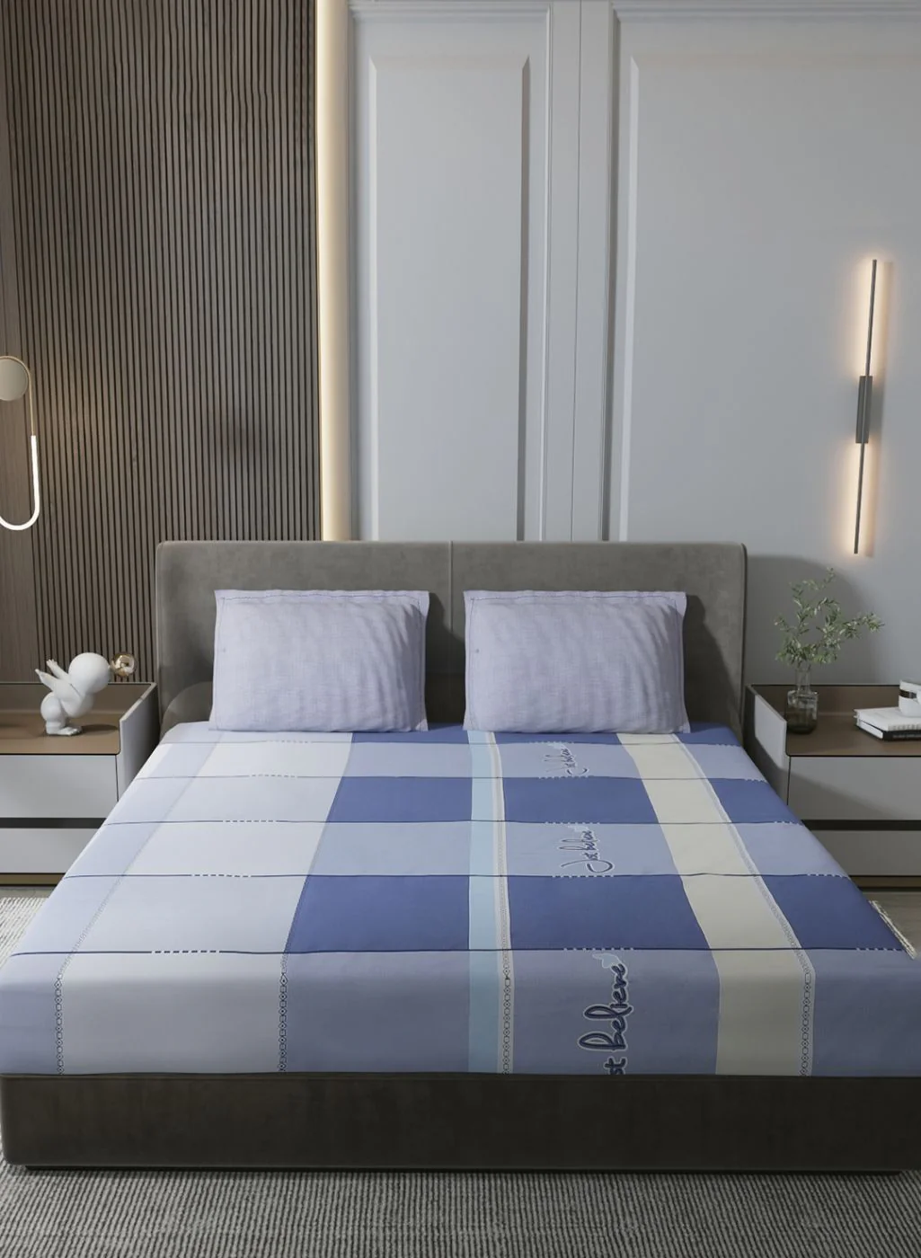 200TC Pure Cotton Queen Bedsheet with 2 Pillow Covers - Image 2