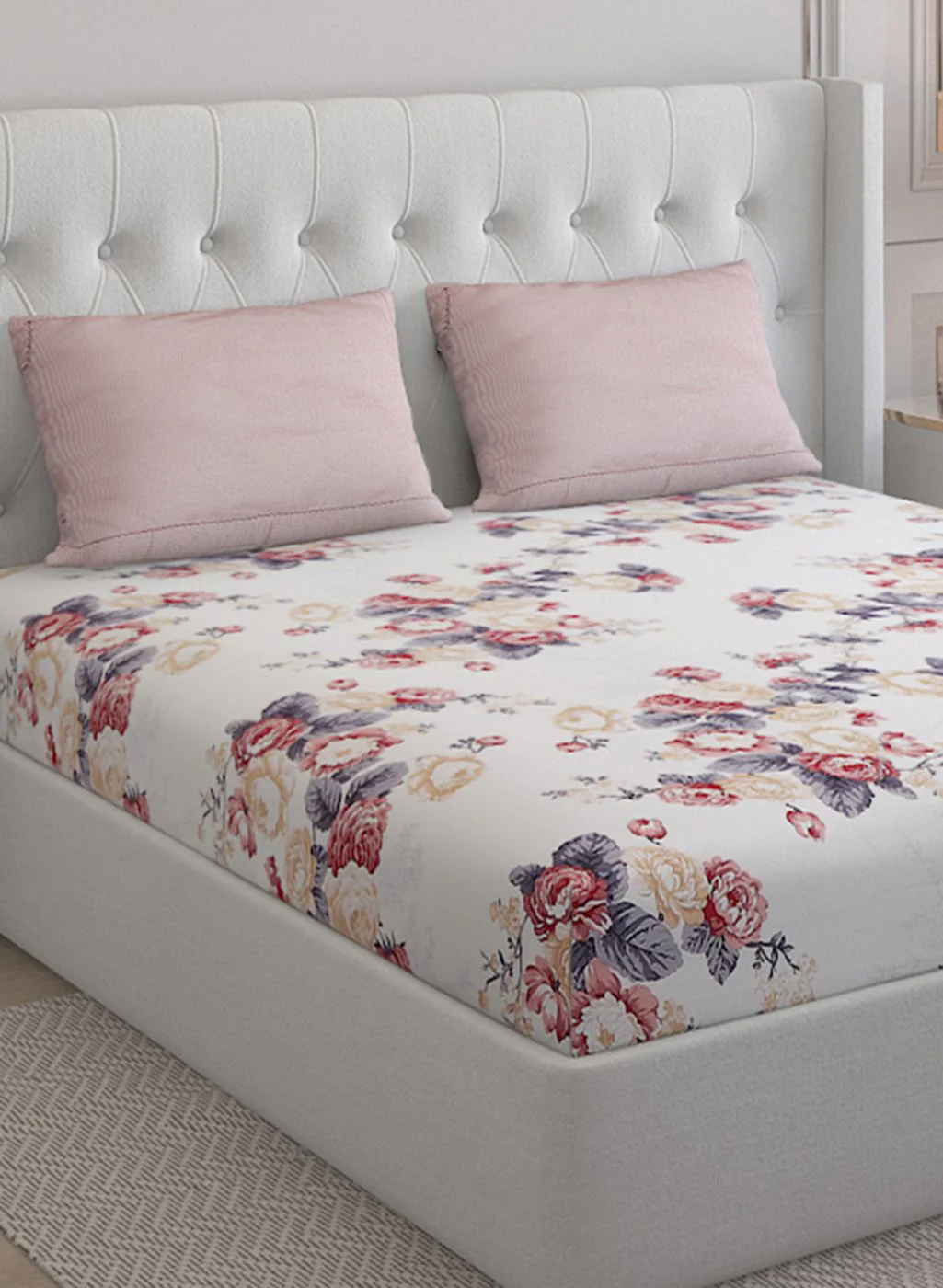 200TC Pure Cotton Queen Bedsheet with 2 Pillow Covers - Image 4