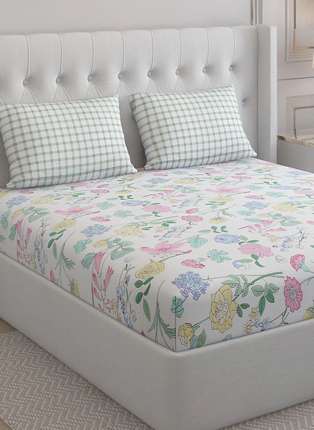 200TC Pure Cotton Queen Bedsheet with 2 Pillow Covers - Image 4