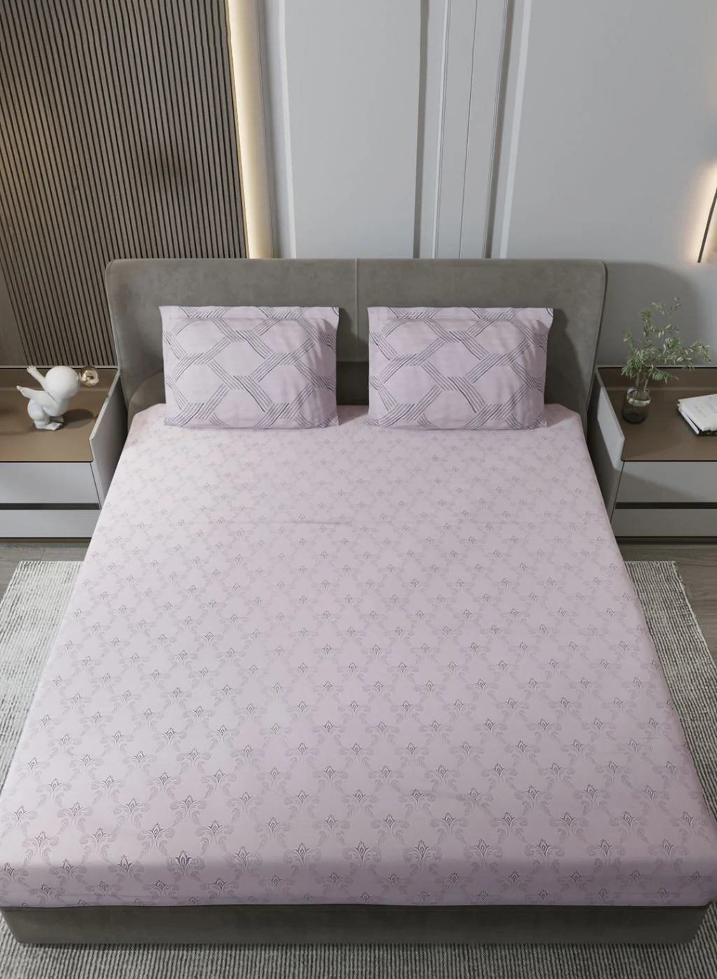 210TC Pure Cotton King Bedsheet with 2 Pillow Covers - Image 3