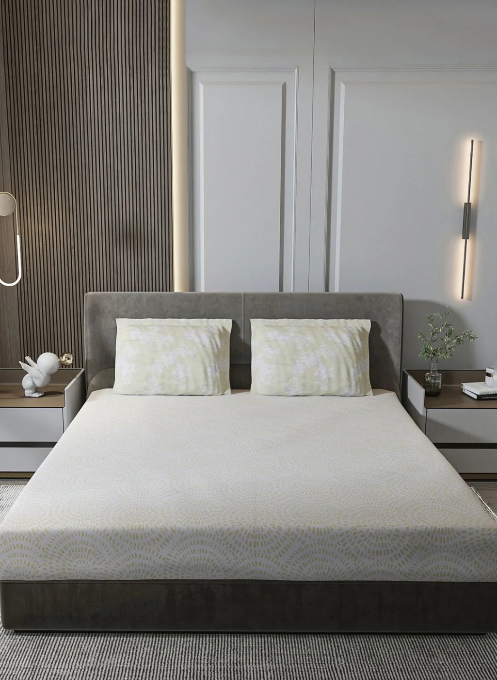 210TC Pure Cotton King Bedsheet with 2 Pillow Covers - Image 2