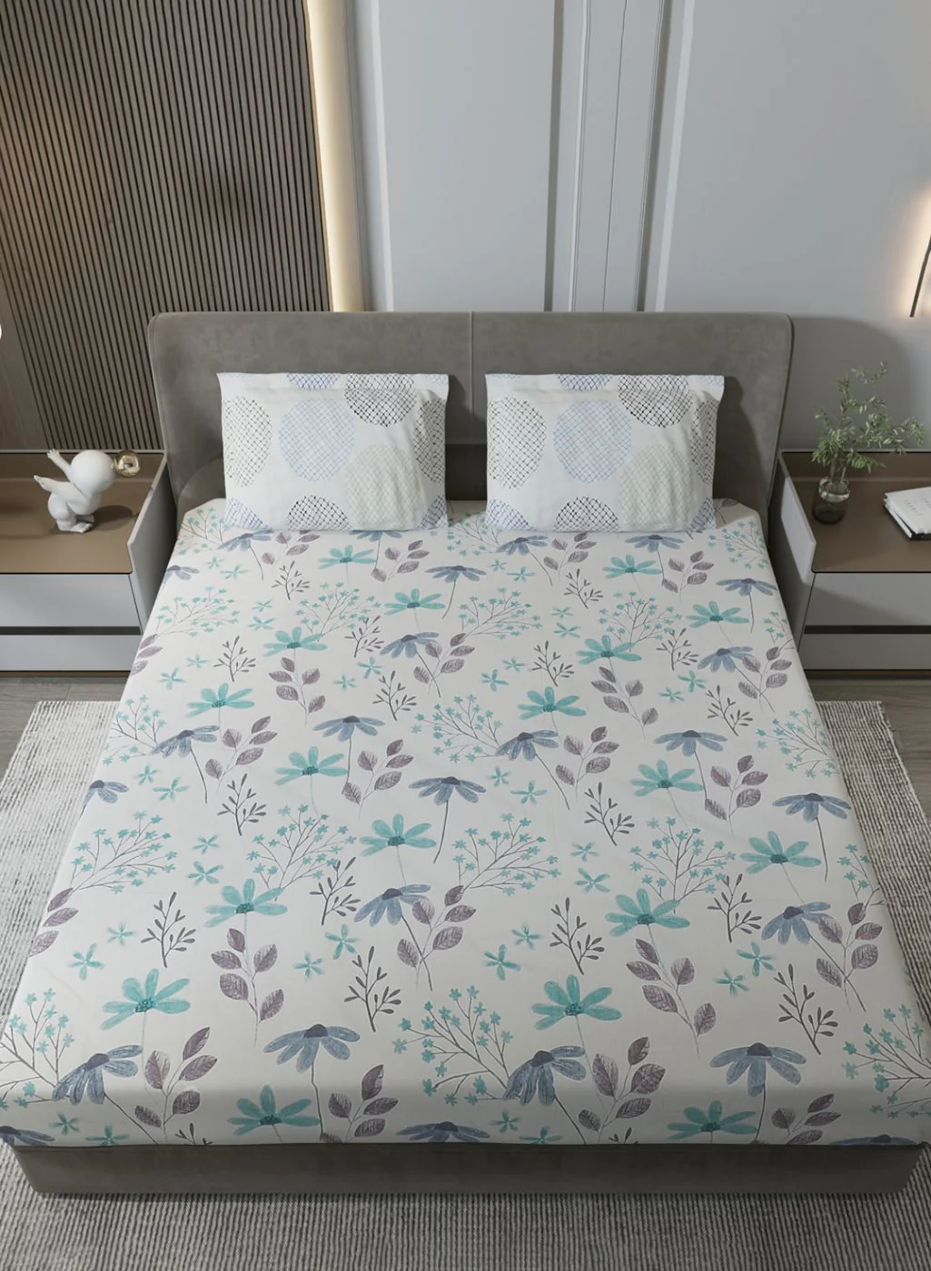 210TC Pure Cotton King Bedsheet with 2 Pillow Covers - Image 3