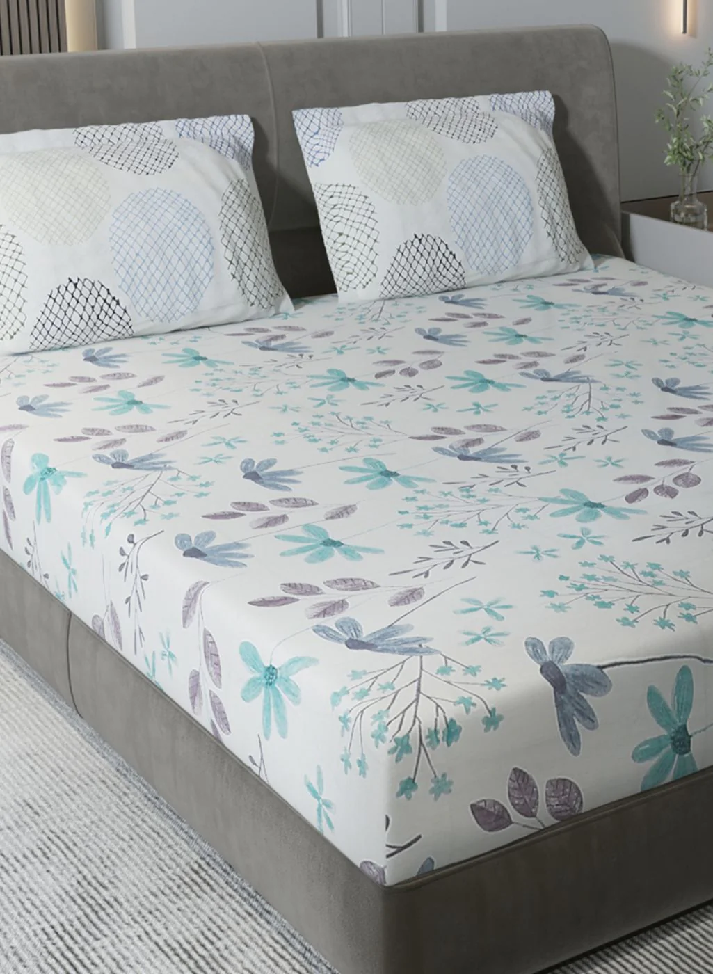 210TC Pure Cotton King Bedsheet with 2 Pillow Covers - Image 4