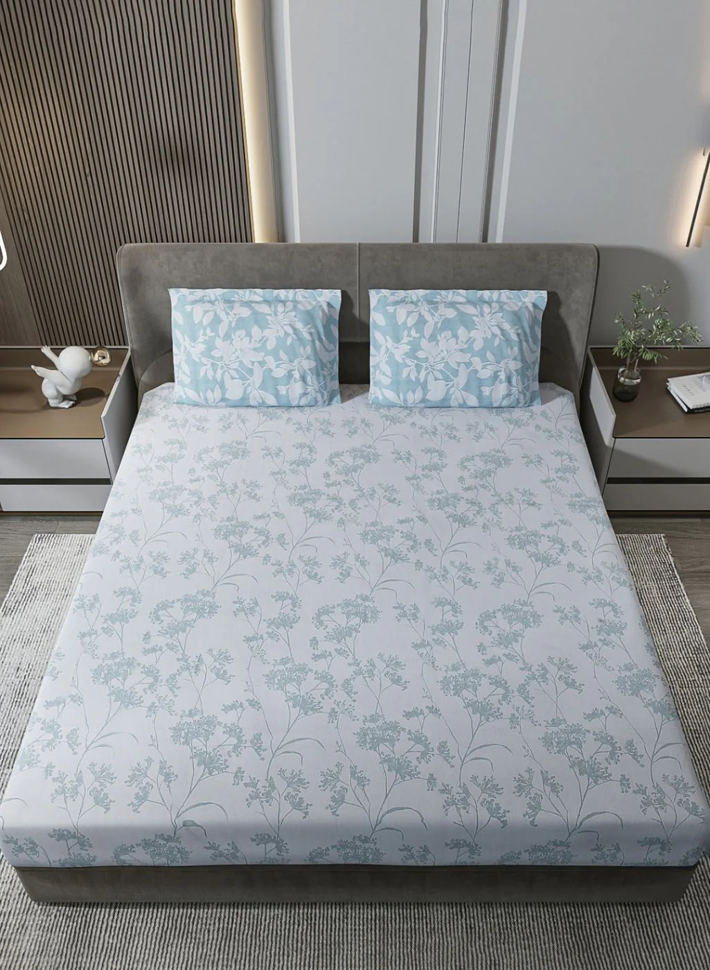 210TC Pure Cotton King Bedsheet with 2 Pillow Covers - Image 3