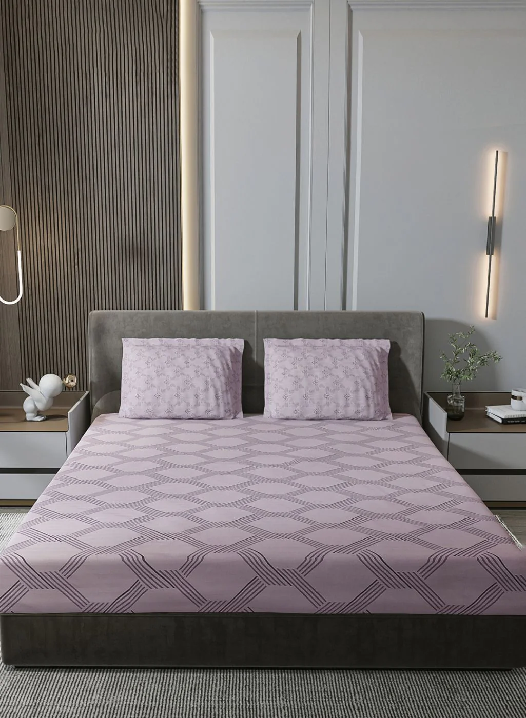 210TC Pure Cotton King Bedsheet with 2 Pillow Covers - Image 2