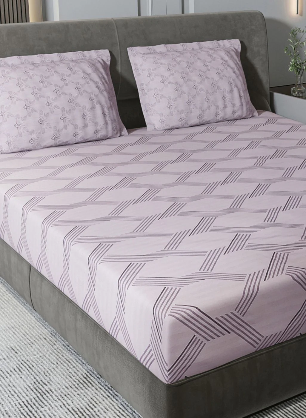 210TC Pure Cotton King Bedsheet with 2 Pillow Covers - Image 4
