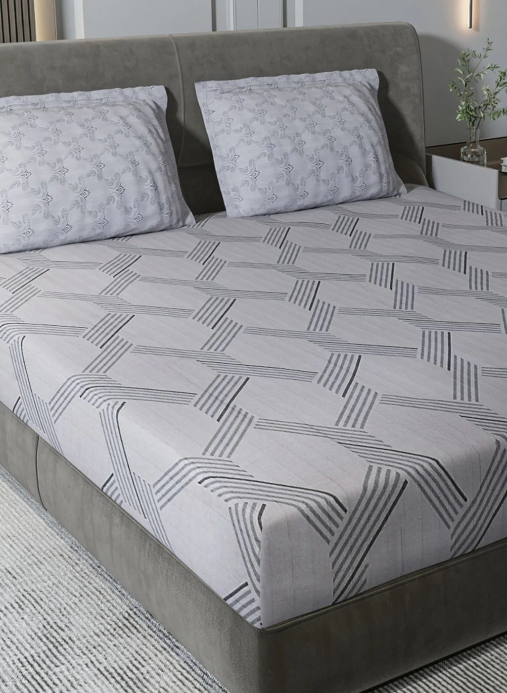 210TC Pure Cotton King Bedsheet with 2 Pillow Covers - Image 4