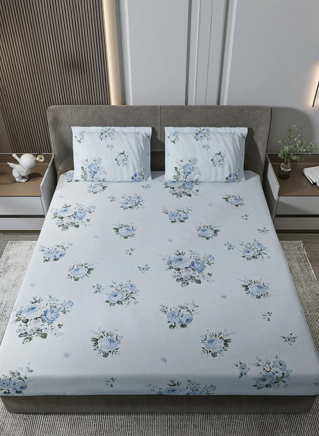 210TC Pure Cotton King Bedsheet with 2 Pillow Covers - Image 3