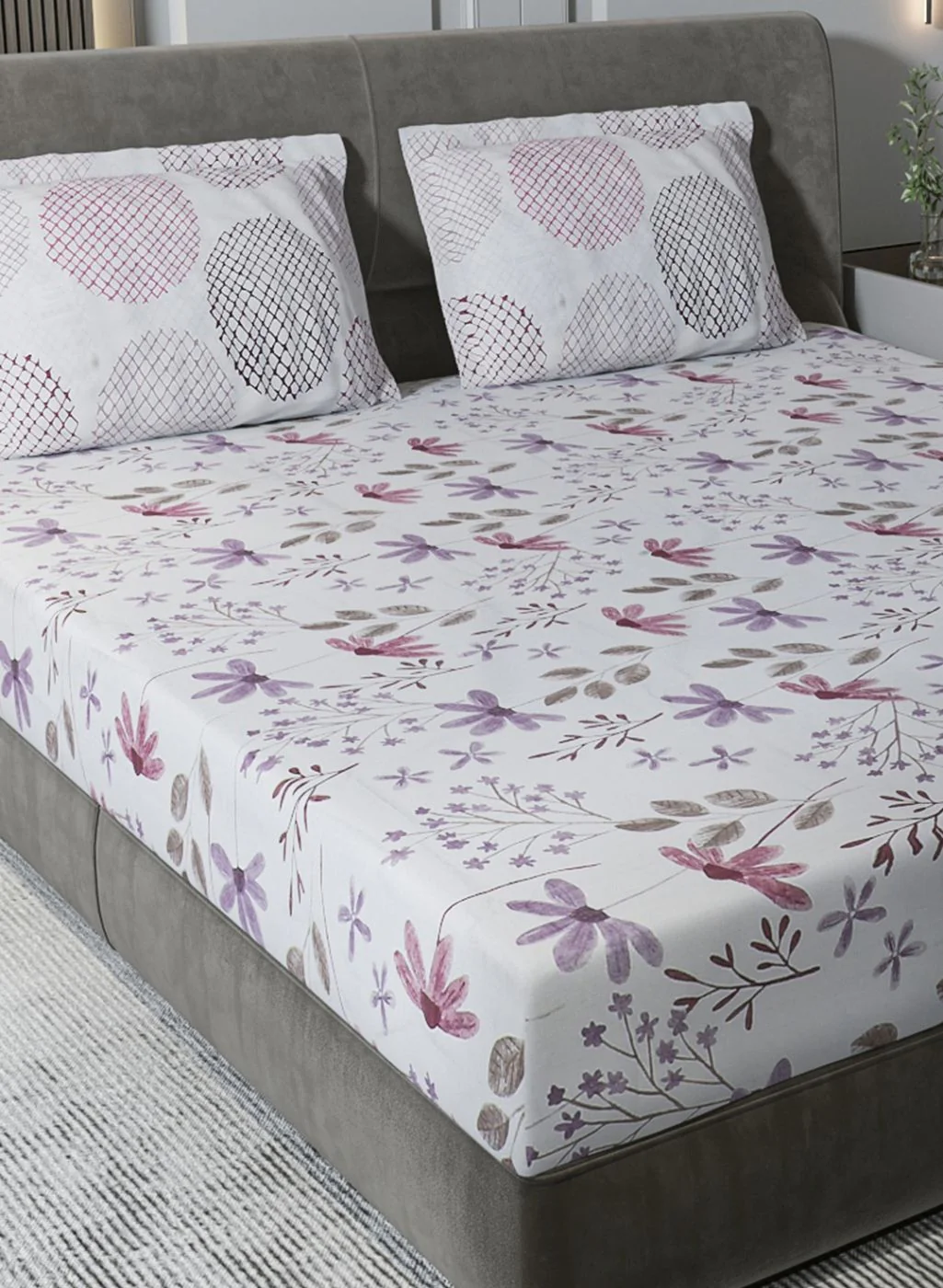210TC Pure Cotton King Bedsheet with 2 Pillow Covers - Image 4
