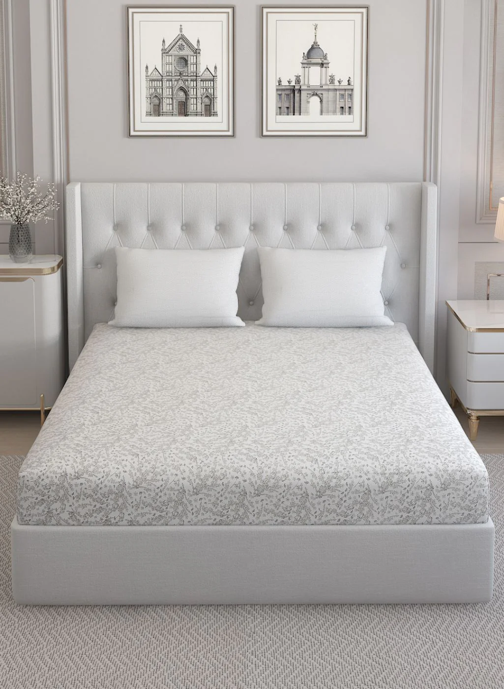 210TC Pure Cotton Queen Bedsheet with 2 Pillow Covers - Image 3