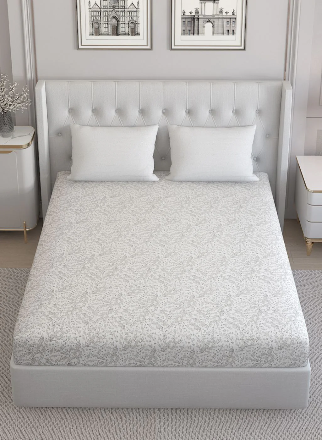 210TC Pure Cotton Queen Bedsheet with 2 Pillow Covers - Image 4