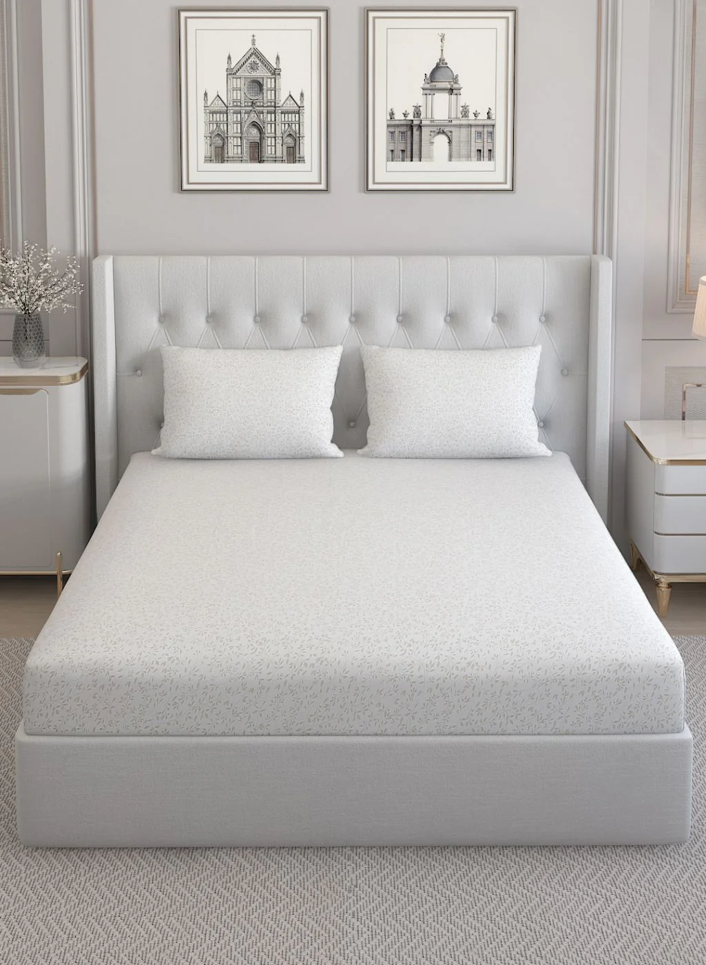 210TC Pure Cotton Queen Bedsheet with 2 Pillow Covers - Image 3