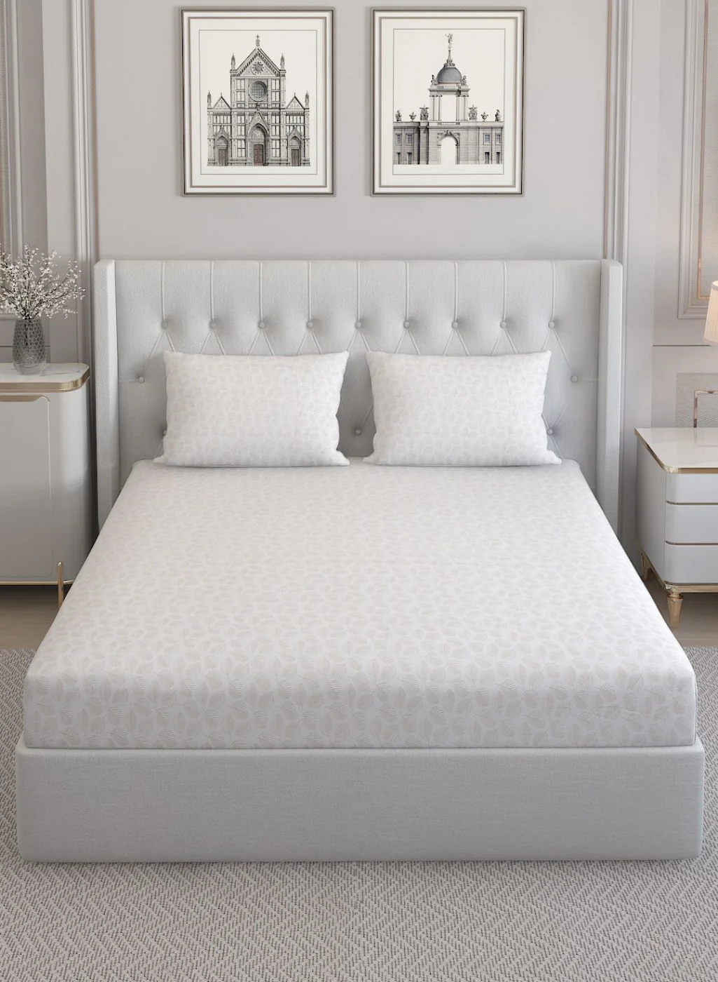 210TC Pure Cotton Queen Bedsheet with 2 Pillow Covers - Image 3