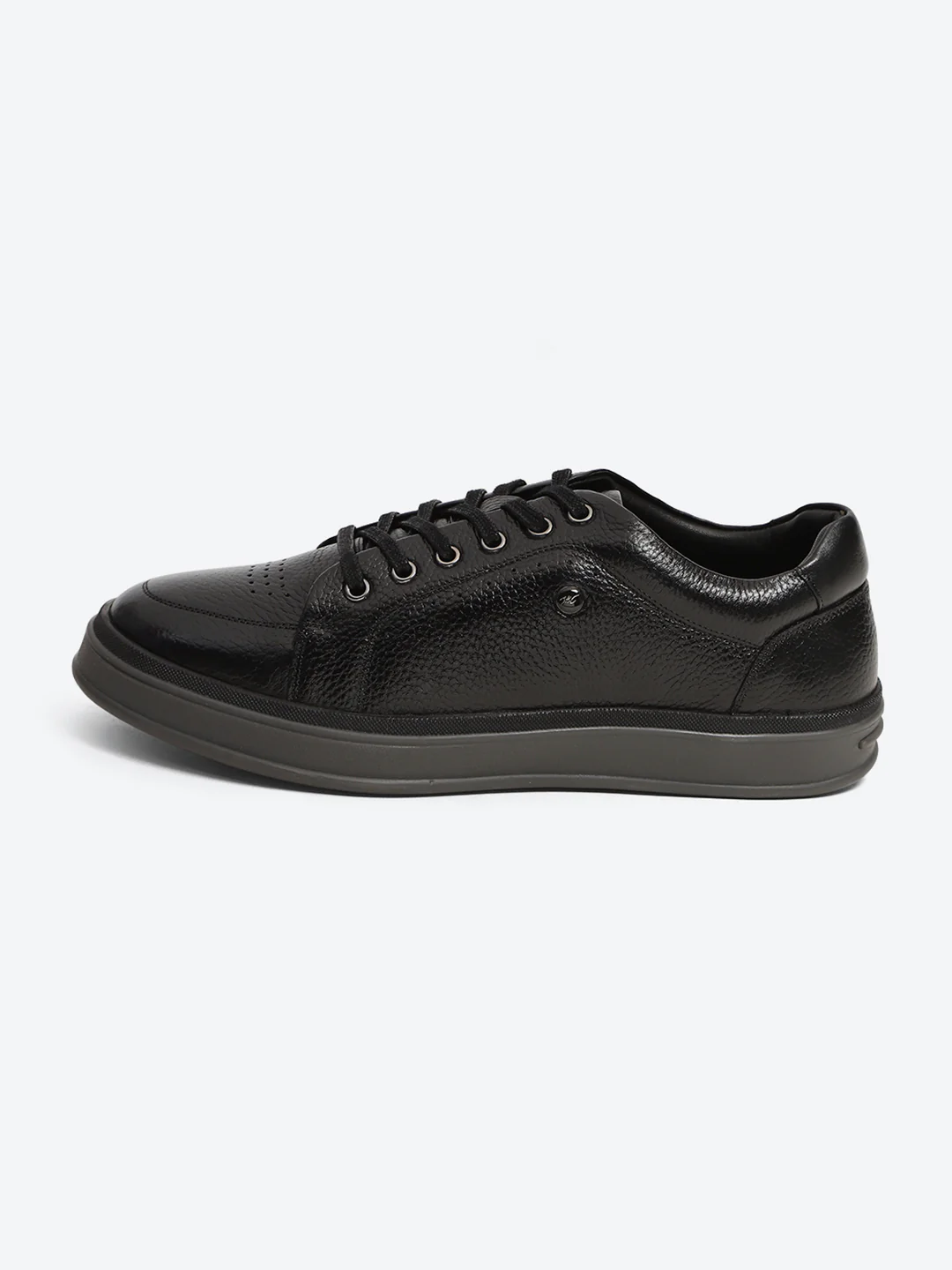 Monte Carlo Black Comfort Low-Top Leather Casual Sneakers for Men - Image 4