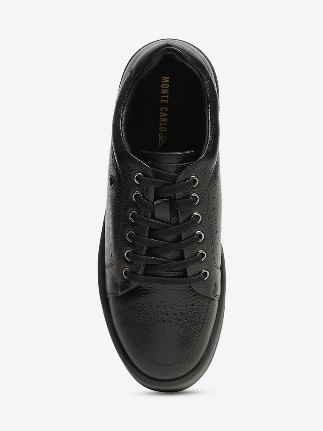 Monte Carlo Black Comfort Low-Top Leather Casual Sneakers for Men - Image 6