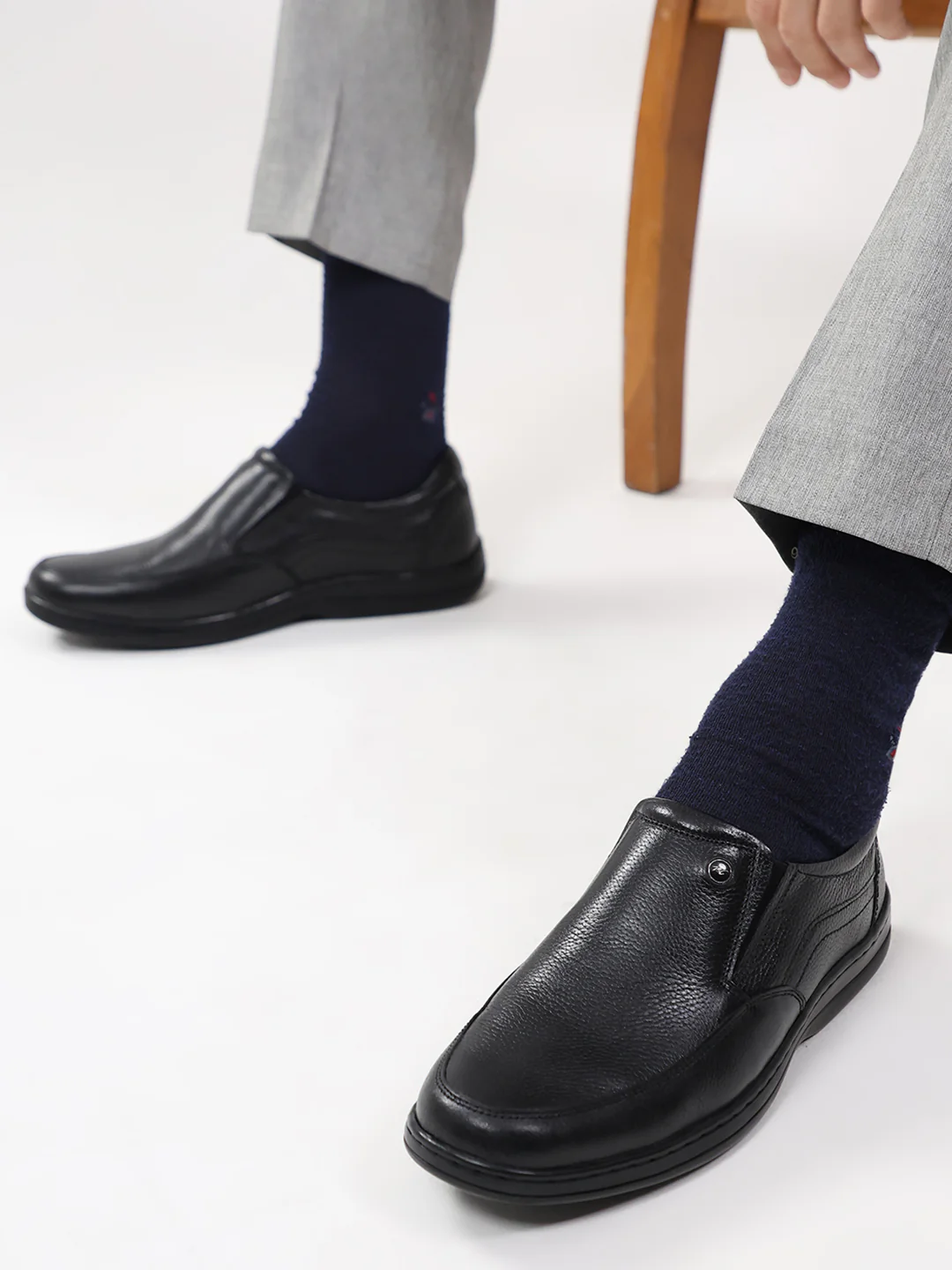 Monte Carlo Black Comfort Slip on Formal Shoes for Men - Image 10