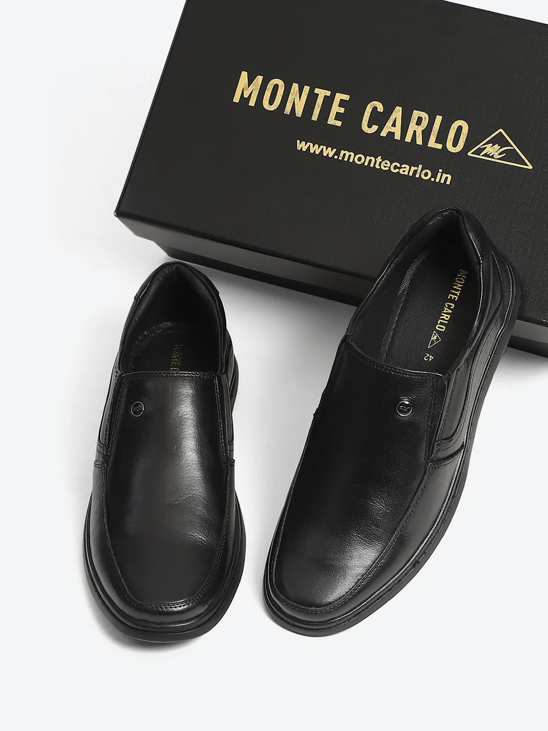 Monte Carlo Black Comfortable Slip on Formal Shoes for Men - Image 2