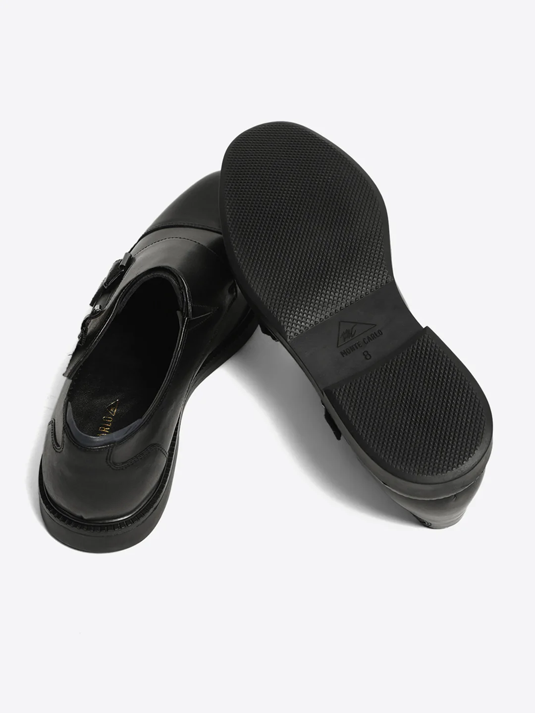 Monte Carlo Black Double Monk Strap Formal Shoes for Men - Image 5